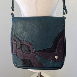 Helen Kaminski Bridgette Combo Green And Brown Leather Crossbody Bag